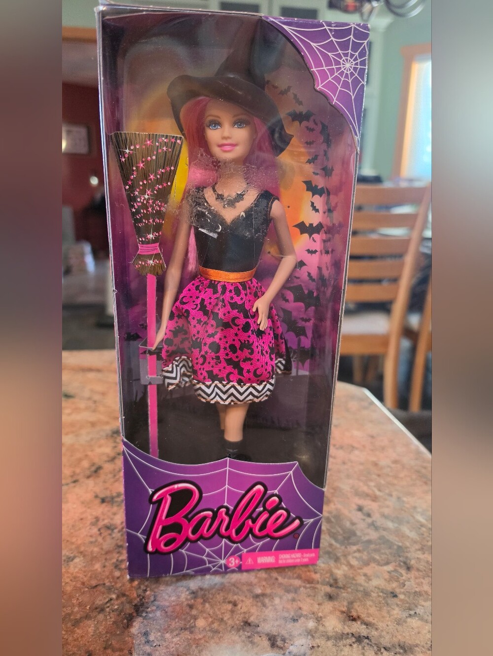 2014 Mattel Barbie Happy Halloween Witch Doll (CCP44) – New In Box NIB Pink Hair